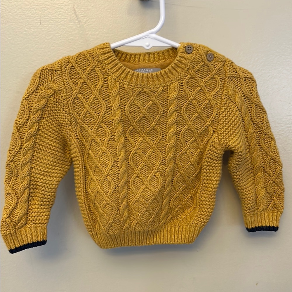 Yellow Cable Knit Sweater